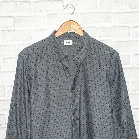CH. CHAPTER Button up Shirt Lucid Void Gray Print size LargeSS 14 - Picture 4 of 8